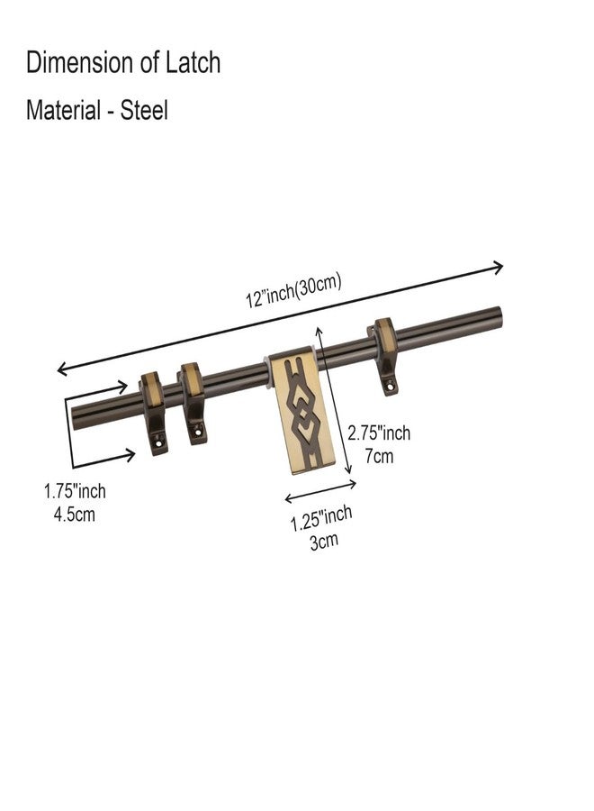 كومباس مجموعة كاملة من ملحقات تركيب الأبواب المزدوجة الثقيلة من الفولاذ المقاوم للصدأ من كومباس سيكو (قطعة واحدة للفتح، مزلاج واحد، 4 مقابض، مزلاجان برجيان، قطعتان لإيقاف الباب | 12 بوصة | لمسة نهائية عتيقة) - Image 5